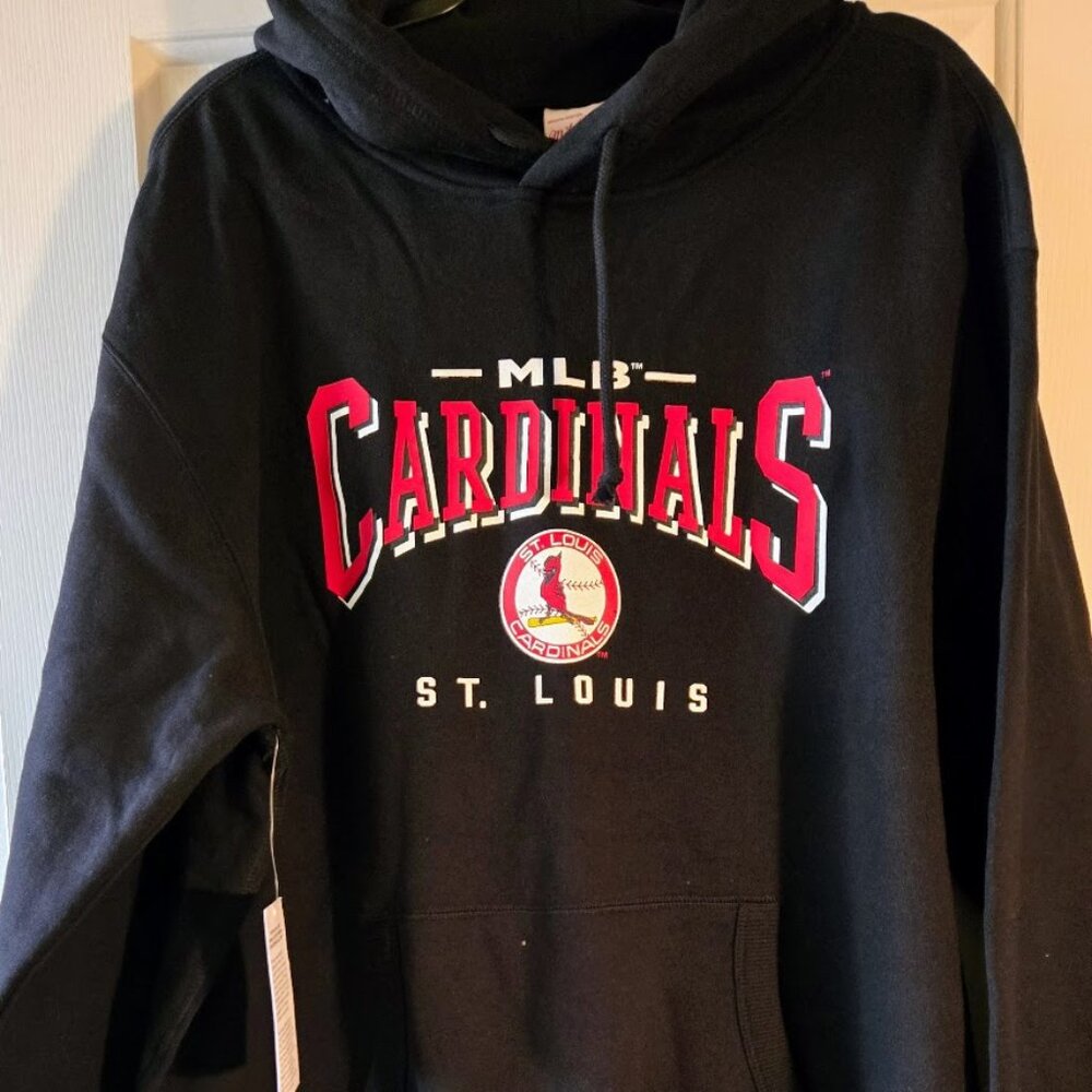 Men's Black St. Louis Cardinals Vintage Logo Pullover Hoodie
